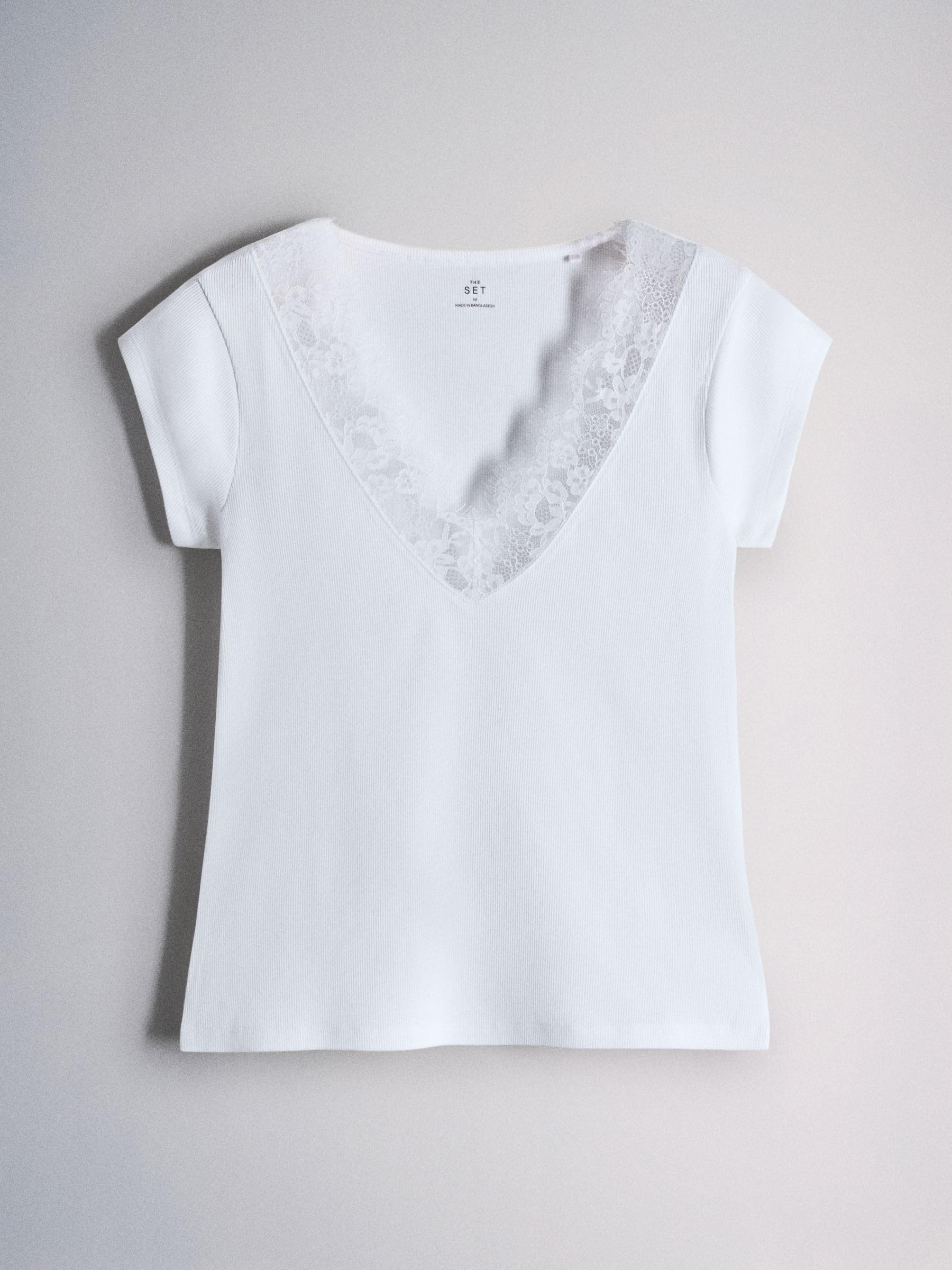THE SET Donne Confezione da 4 top a coste a maniche corte