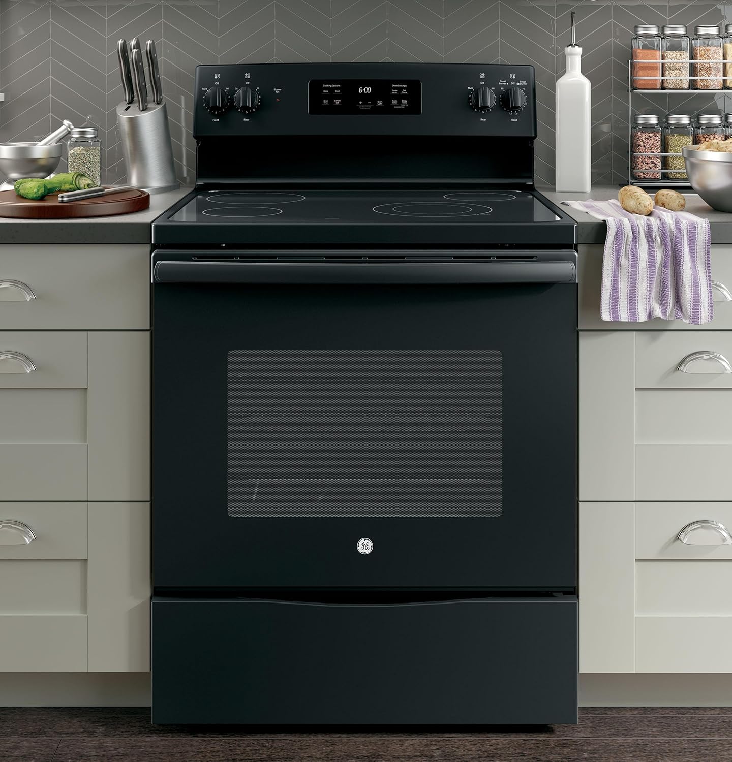 GE 30" FS Radiant Range Black