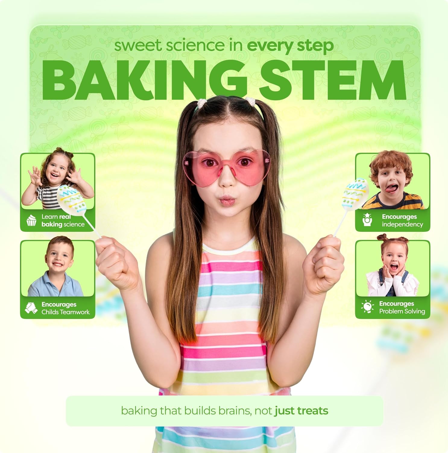 BAKETIVITY Kids Baking DIY Activity Kit - Egg Shape Vanilla Cake Pops Baking Kit with Pre-Measured Ingredients – Best Gift Idea for Boys and Girls Ages 6-12