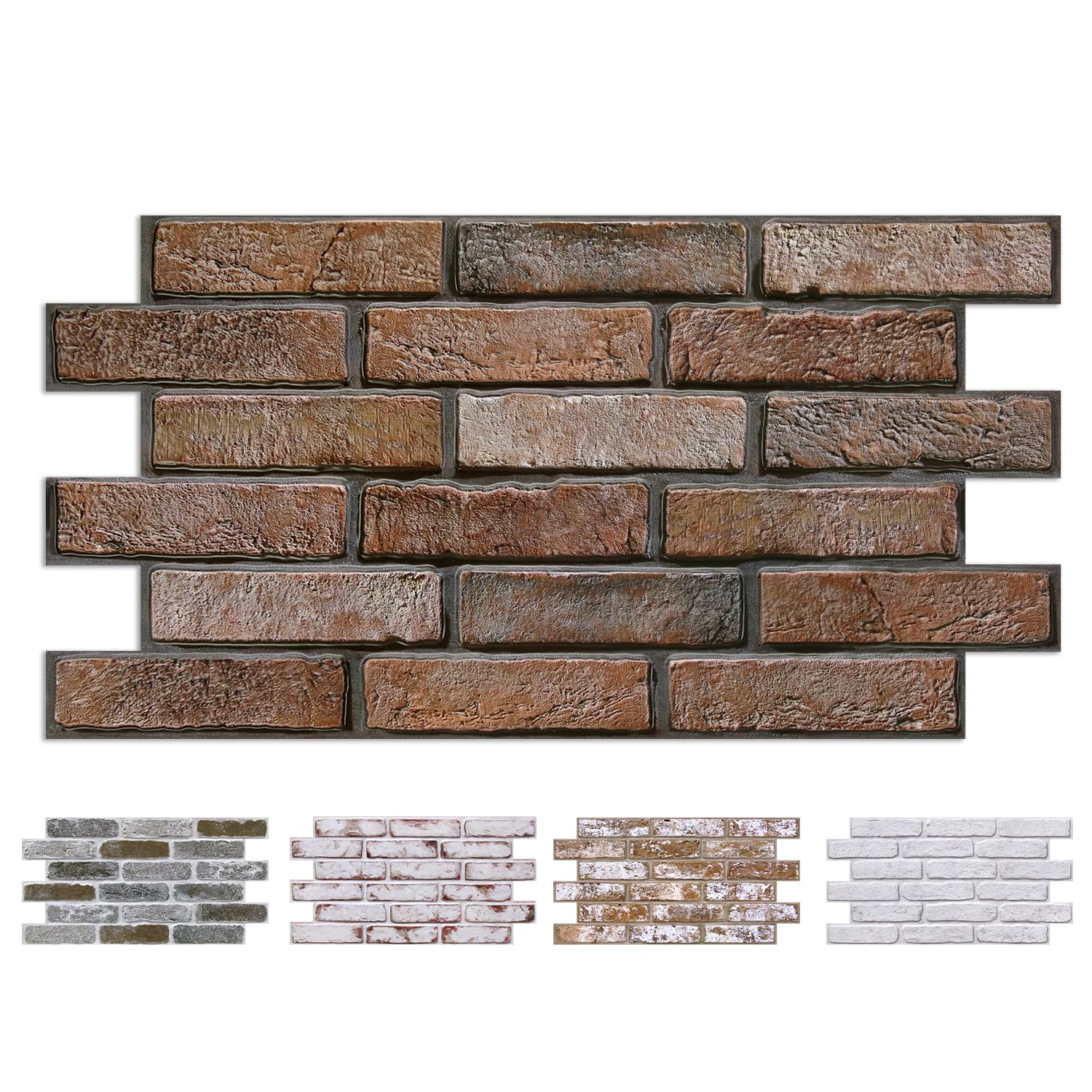 COMSTICKC Paneles de Pared 3D Autoadhesivos, Marrón, 12 Piezas, 3D Revestimiento de Pared, Adhesivos de Pared PVC, Papel Pintado 3D, 58 x 30 CM, Ideal Para Salón, Dormitorio y Cocina