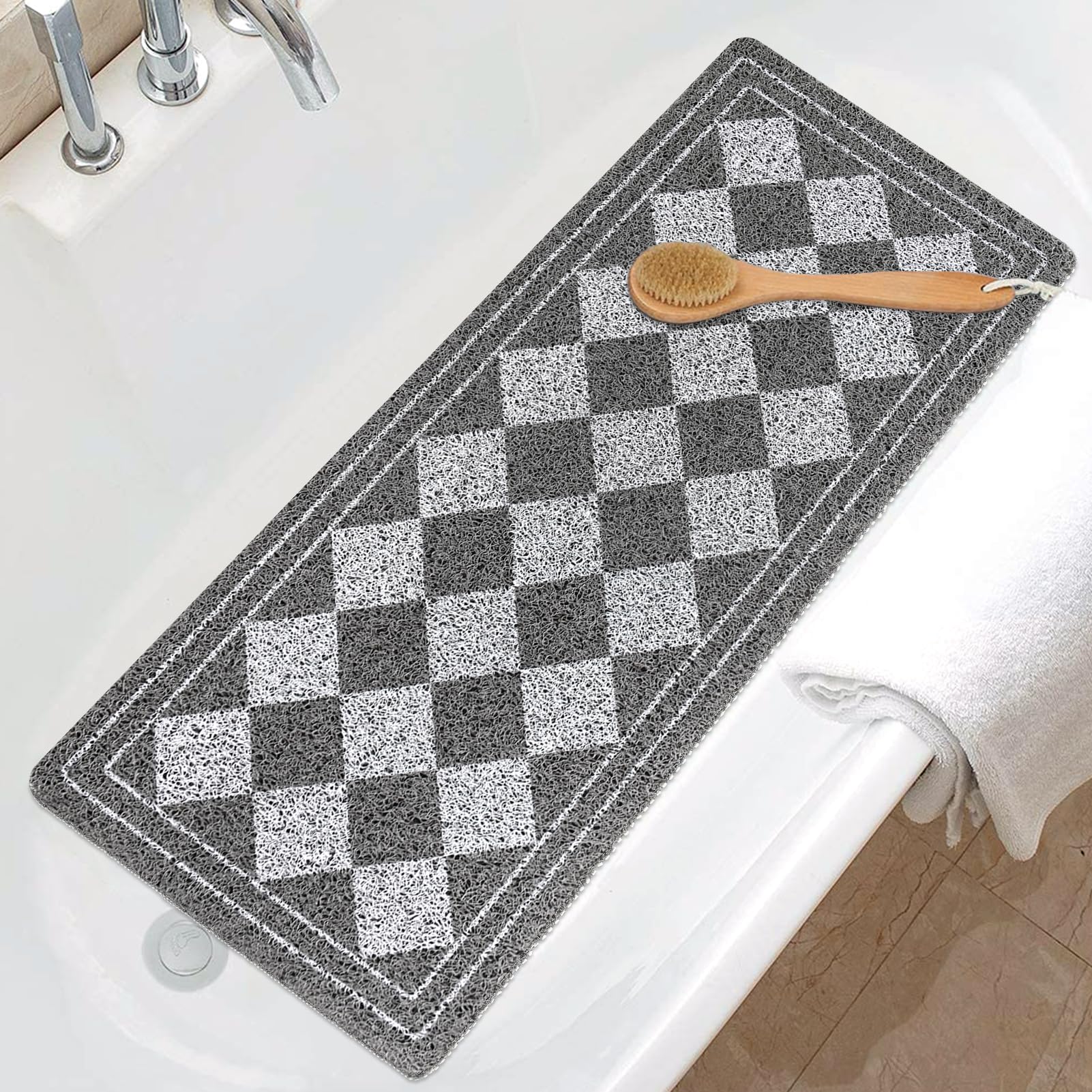 Shower Mat Non Slip, 40x100cm Extra Long Bath Tub Mat Non Slip Anti Mould