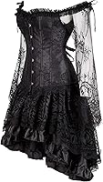 Vista 2 de Corsés para mujer, conjunto de vestido de corsé renacentista, disfraces de Halloween