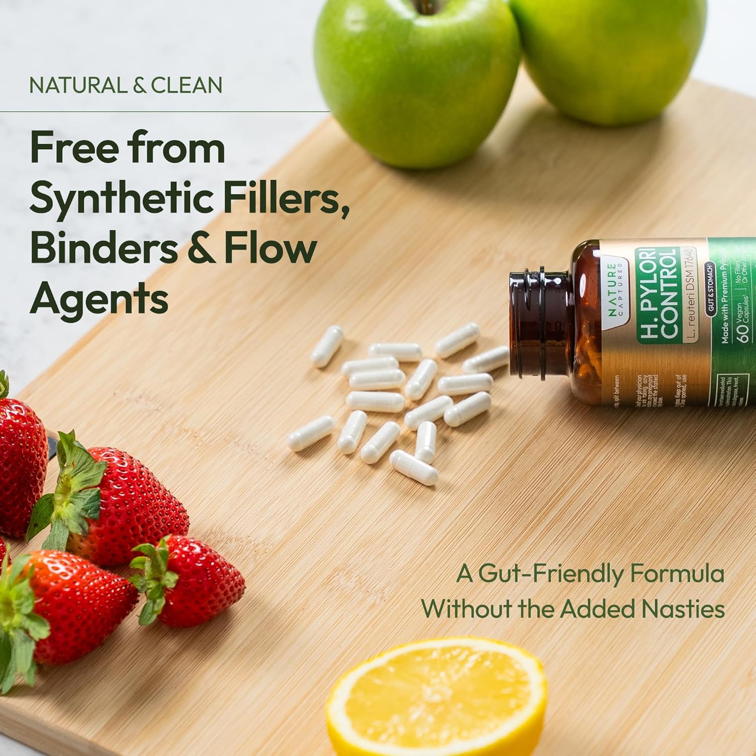 H Pylori Control - with Pylopass™ - Lactobacillus Reuteri DSM 17648-60 Capsules - 200 Billion CFU/g - Supports Elimination of Bad Bacteria in Stomach & Gut - GMP - Additive Free - Image 7