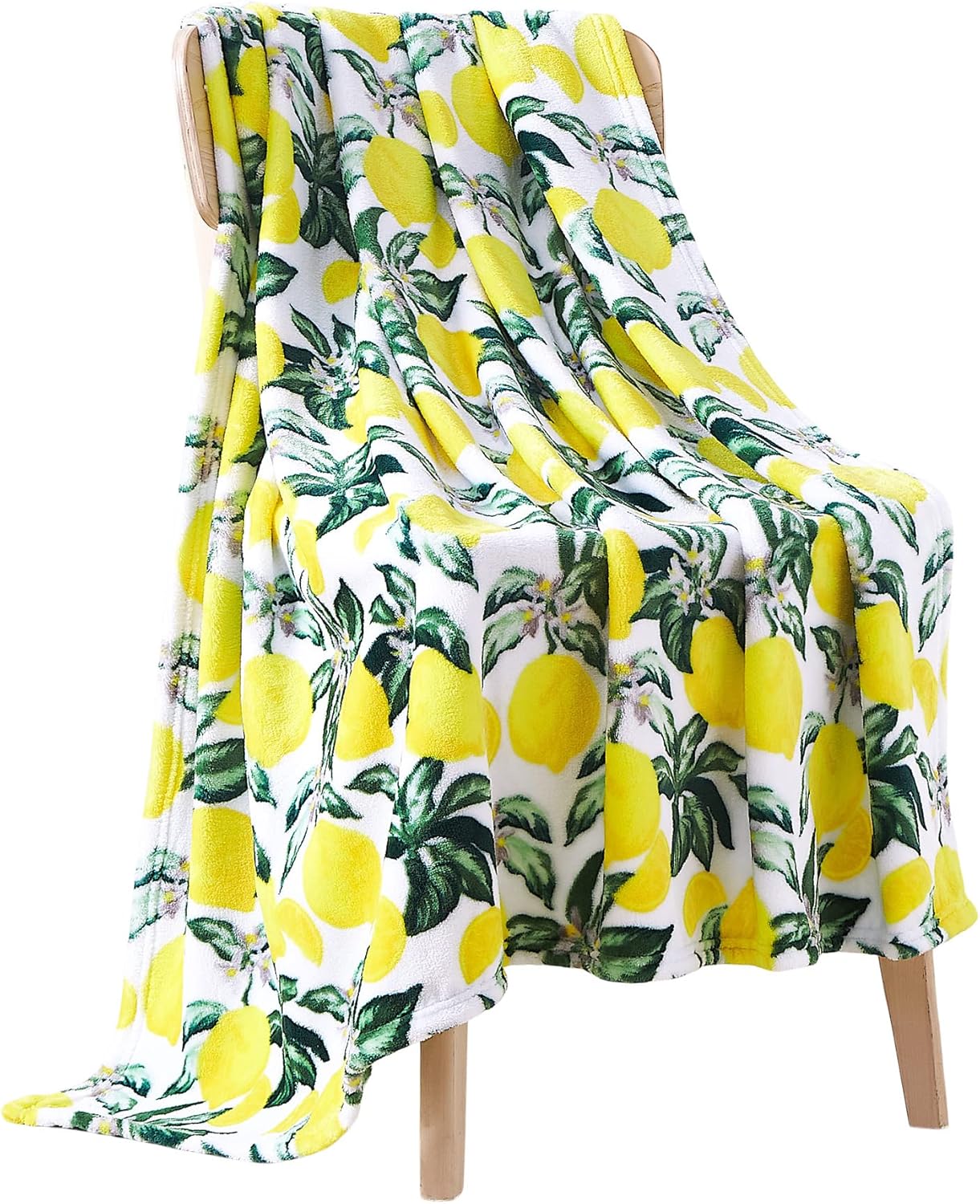 Mother's Day Lemon Garden Fleece Throw Blankets: Soft Plush Accent for Sofa Couch Chair Bed Dorm or Travel