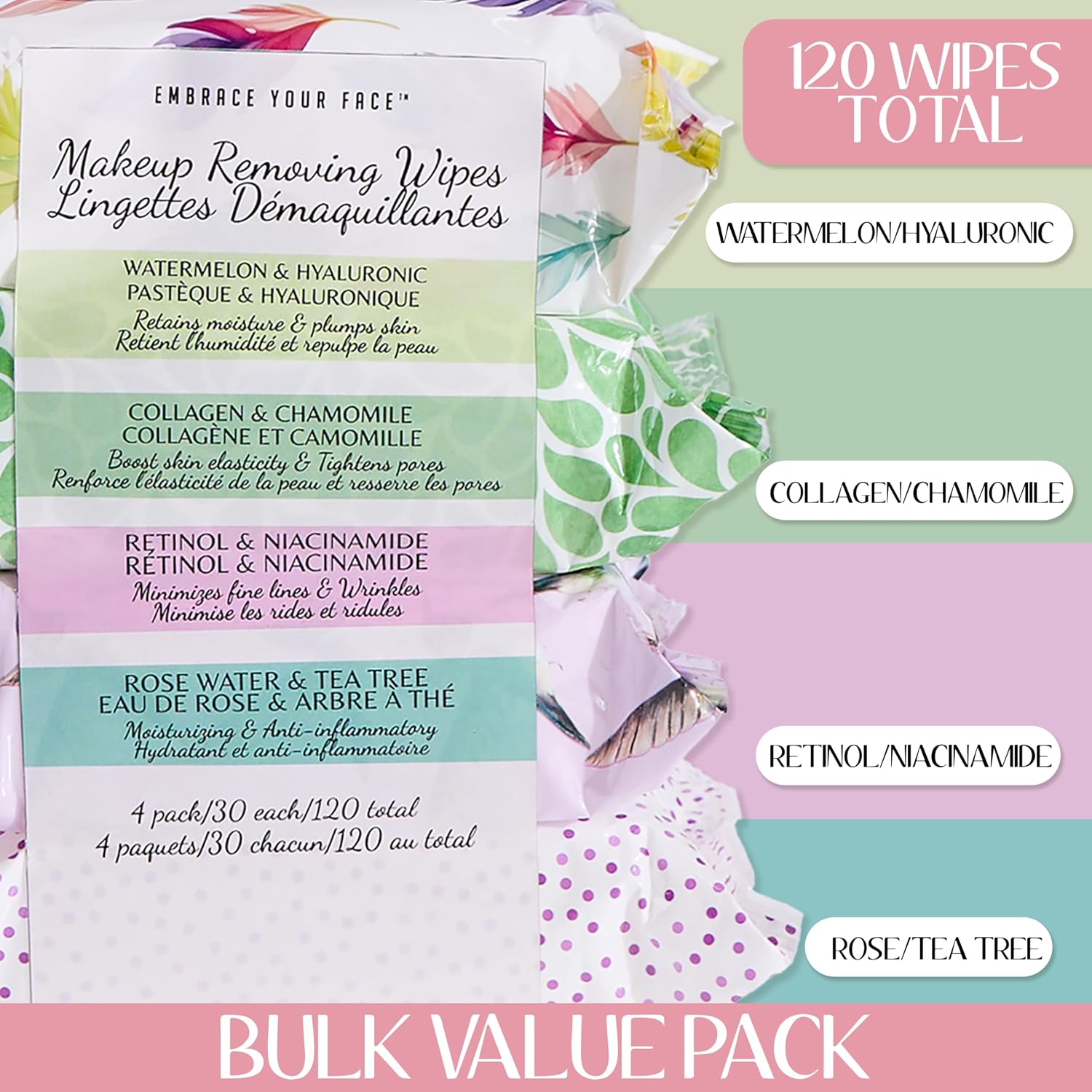 120pc Makeup Removal Wipes Variety Set image 3