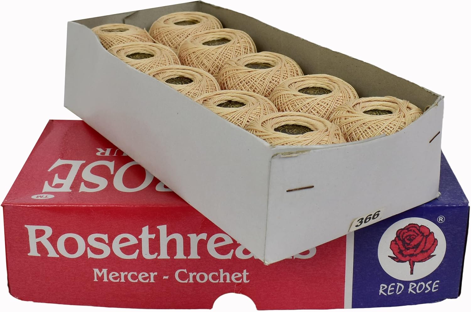 Red Rose Cotton Crochet Threads Mercerized Titiing Kint for Soft Crafting Ball