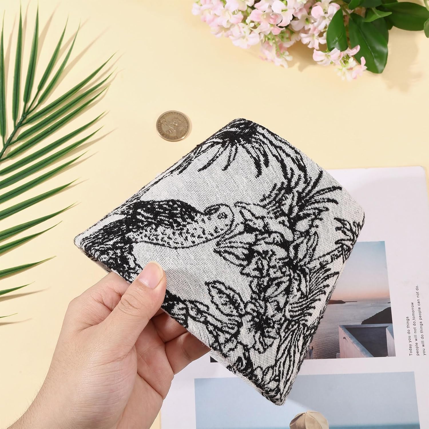 Mini Embroidered Fabric Lampshade Embroidery Cloth Table Lamp Shade Ring for Desk Lamps Home Bedroom Living Room Decorative Lighting Replacement Accessories, Black image 3