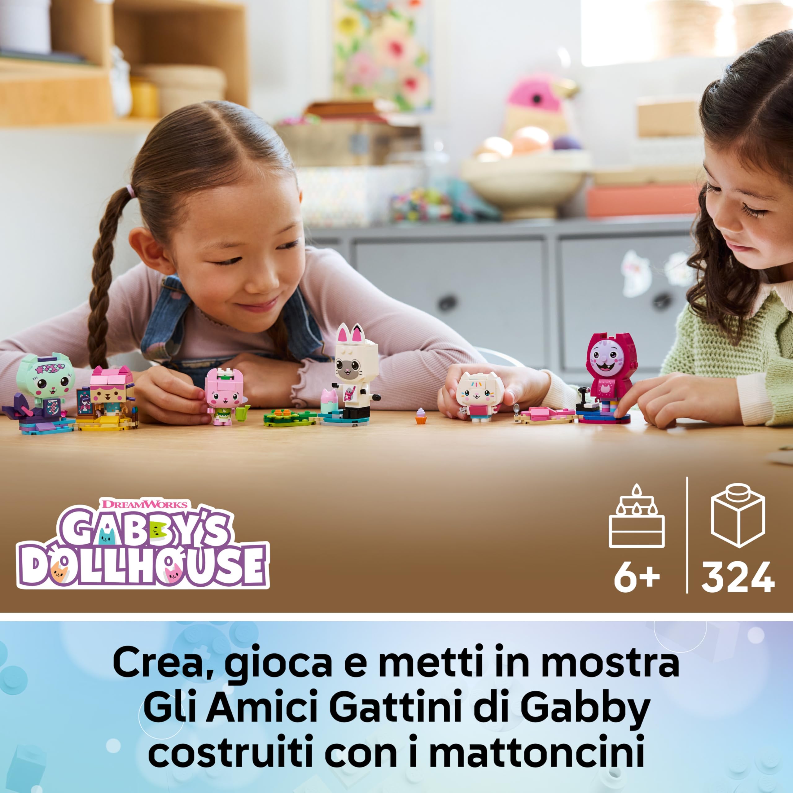 LEGO La Casa delle Bambole di Gabby Gli Amici Gattini di Gabby - Gioco Creativo con 6 Animali Giocattolo tra cui Siregatta e Gattina Fatina con Supporti - Regalo per Bambine e Fan da 6 Anni - 11215