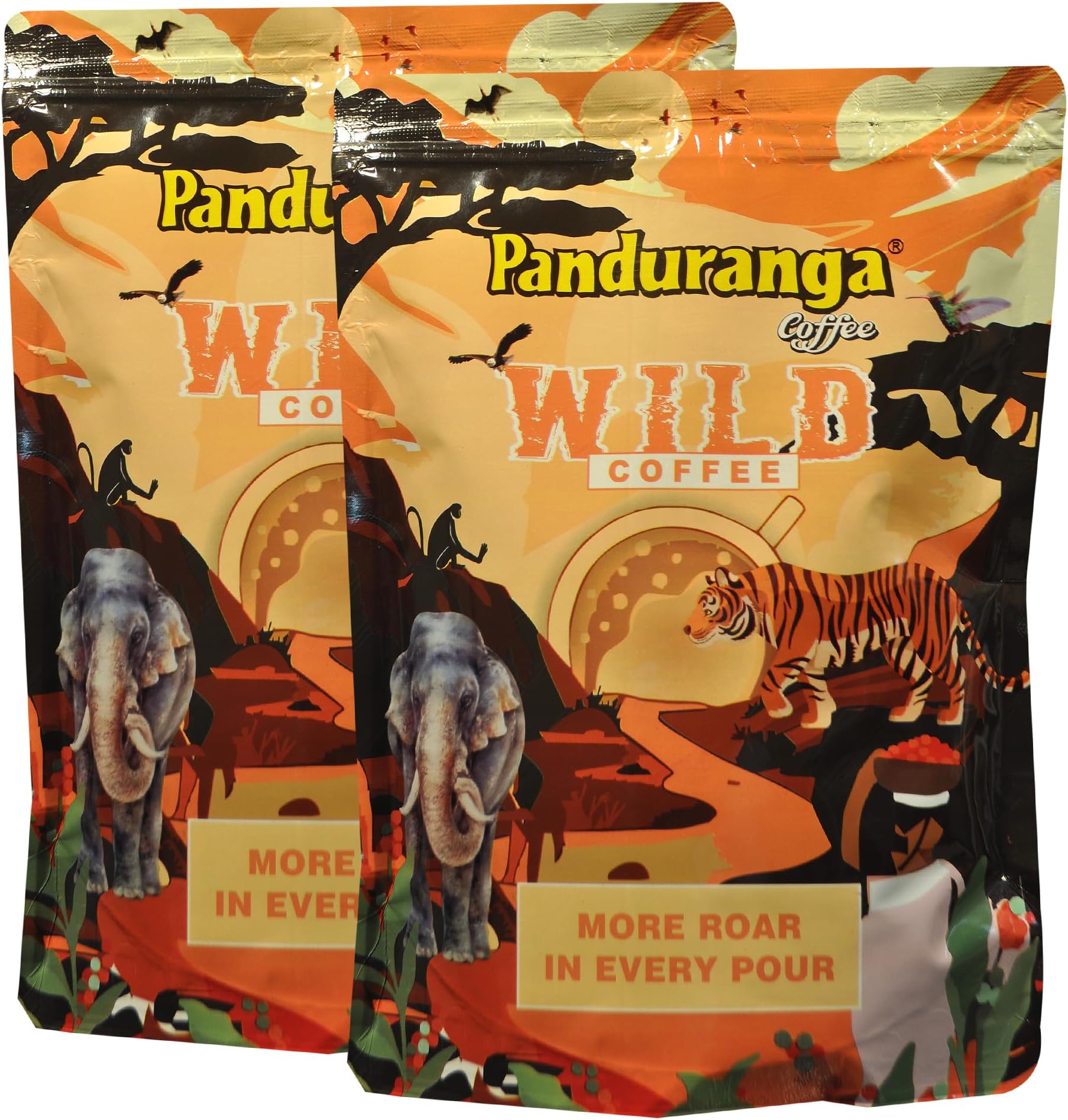 Wild Coffee | Medium Roast | Shade-Grown | Bold Flavor & Exotic Aroma - 500grams (Pack of 2)