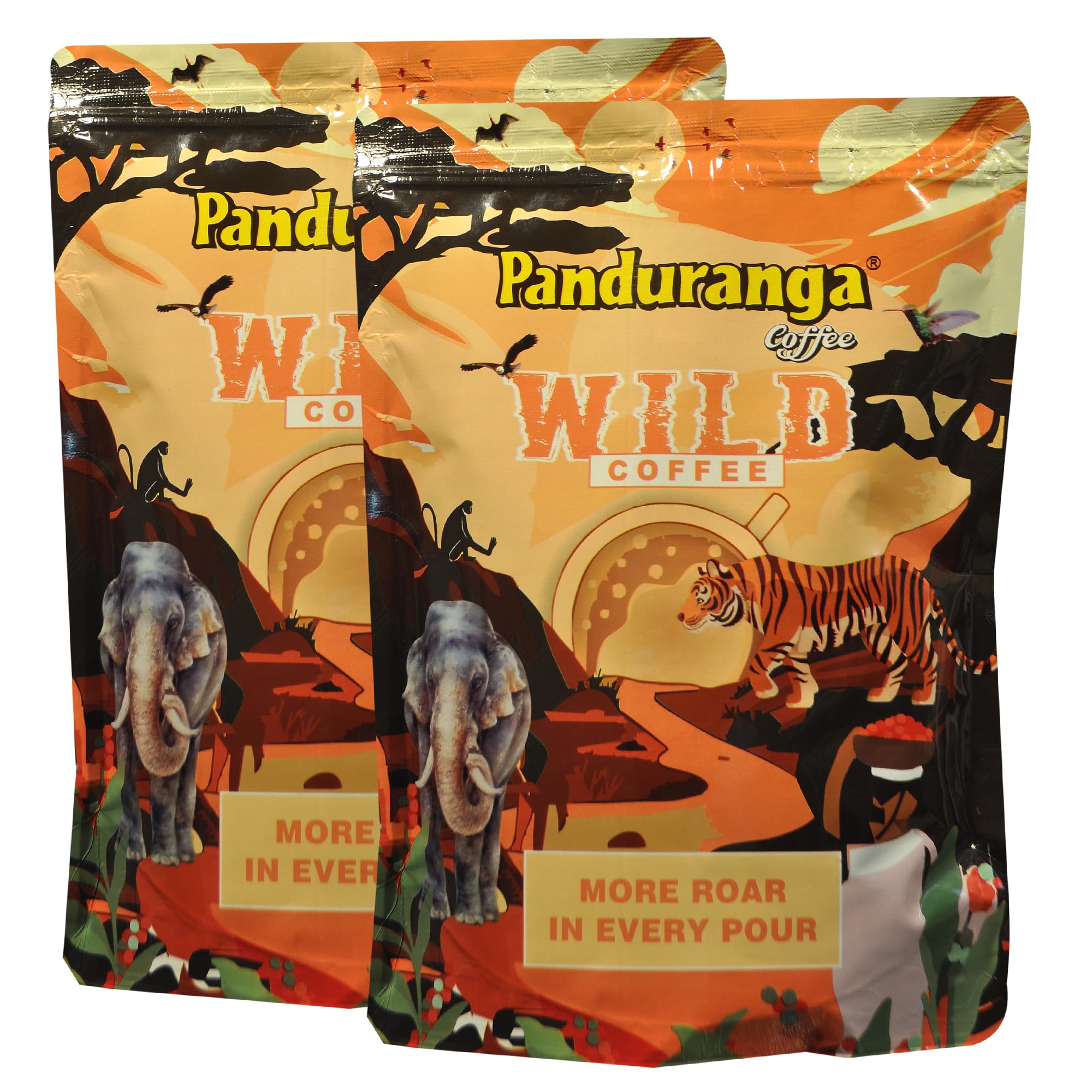 Panduranga Coffee | Wild Coffee | Medium Roast | Shade-Grown | Bold Flavor & Exotic Aroma - 500grams (Pack of 2)