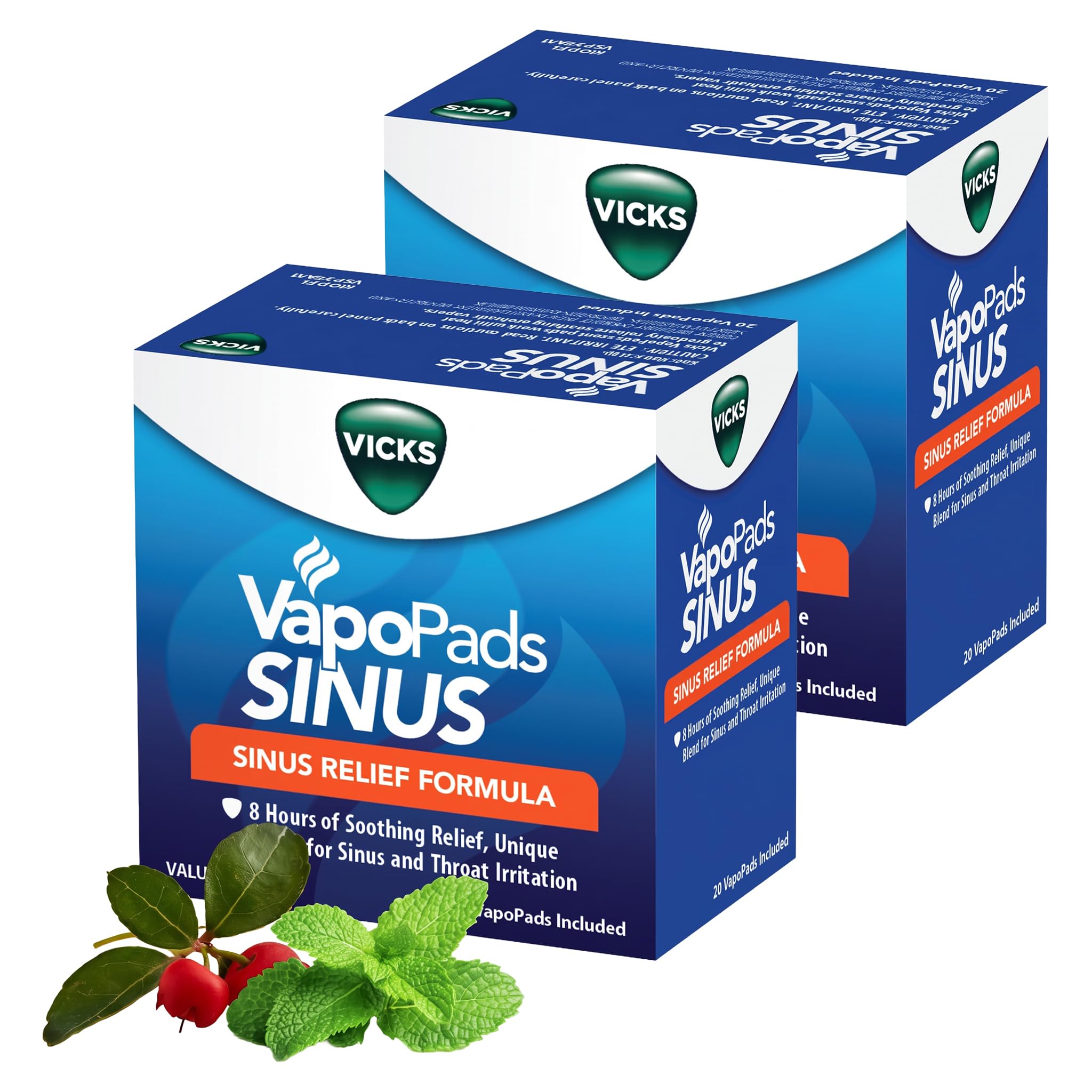 Vicks VapoPads Sinus Relief Formula - Vapor Pads Refill Humidifiers and Steam Inhalers, Scent Pads for Sinus Congestion and Throat Irritation, 40-Pack, Box Color May Vary