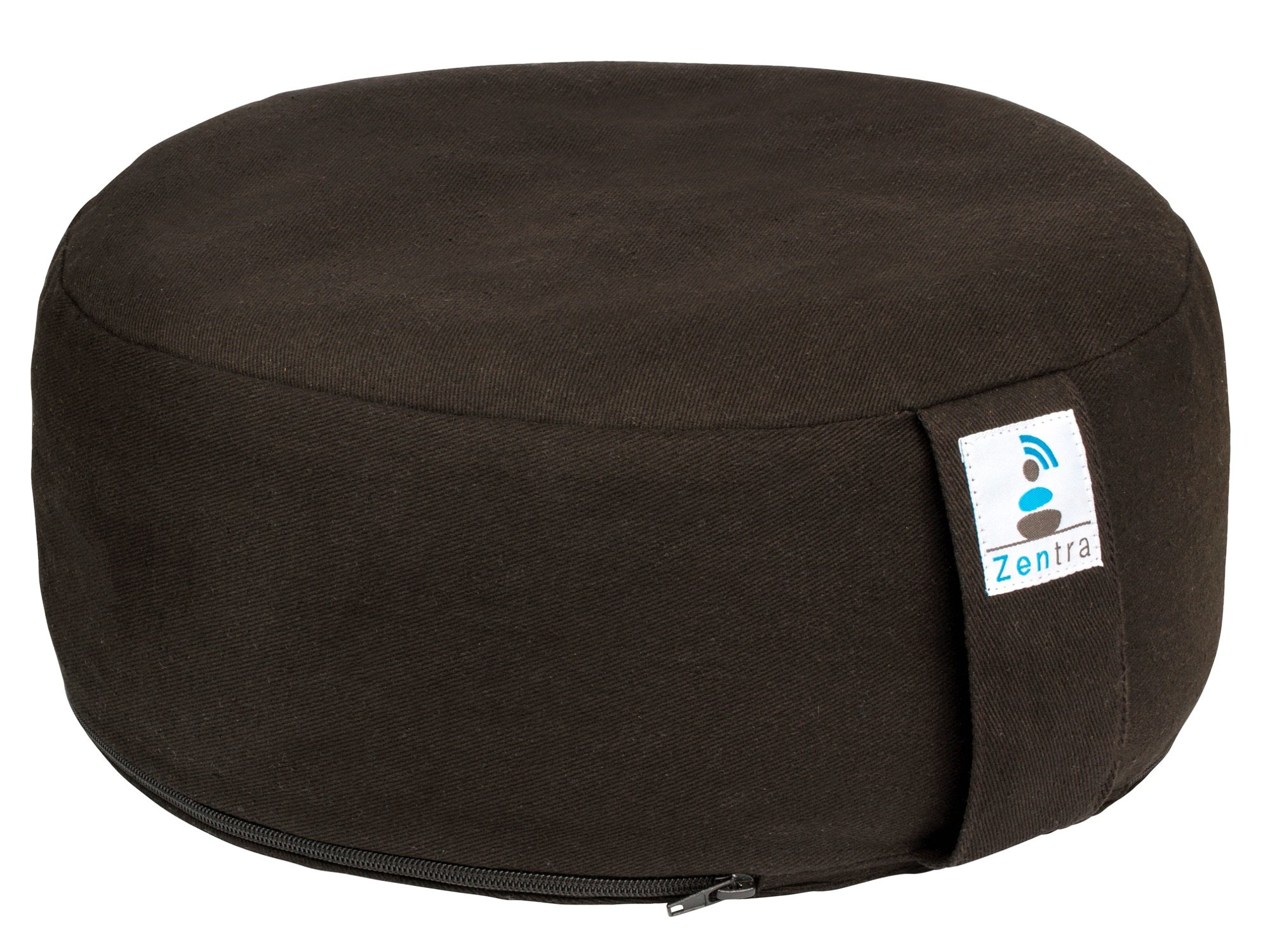 Zentra Crescent Meditation Cushion with Bonus Lavender Scented Eye Pillow | Made from Natural Eco-Friendly Materials (Black Buckwheat)