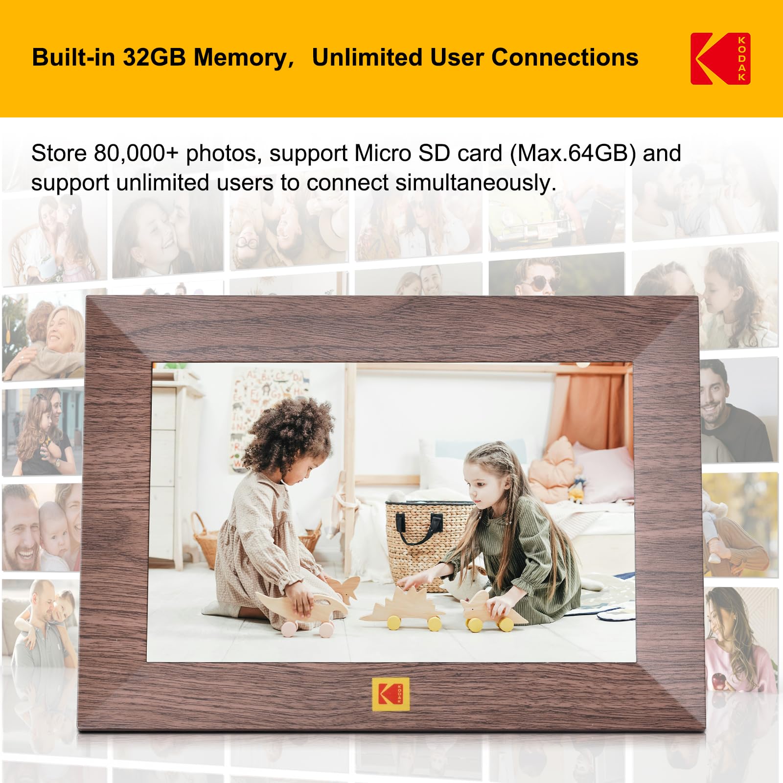 Amazon | KODAK 8インチ WiFi デジタル写真フレーム 1280x 800 IPS HD