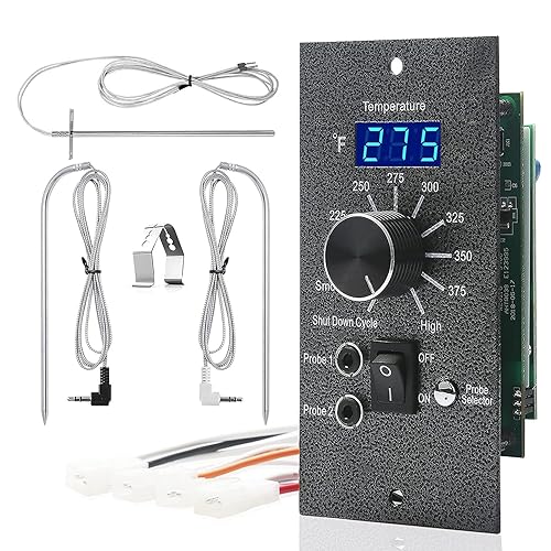 Unidanho Kit de controlador digital de repuesto para parrillas de pellets Traeger con 2 sondas de carne y sensor de temperatura RTD de 7 pulgadas,