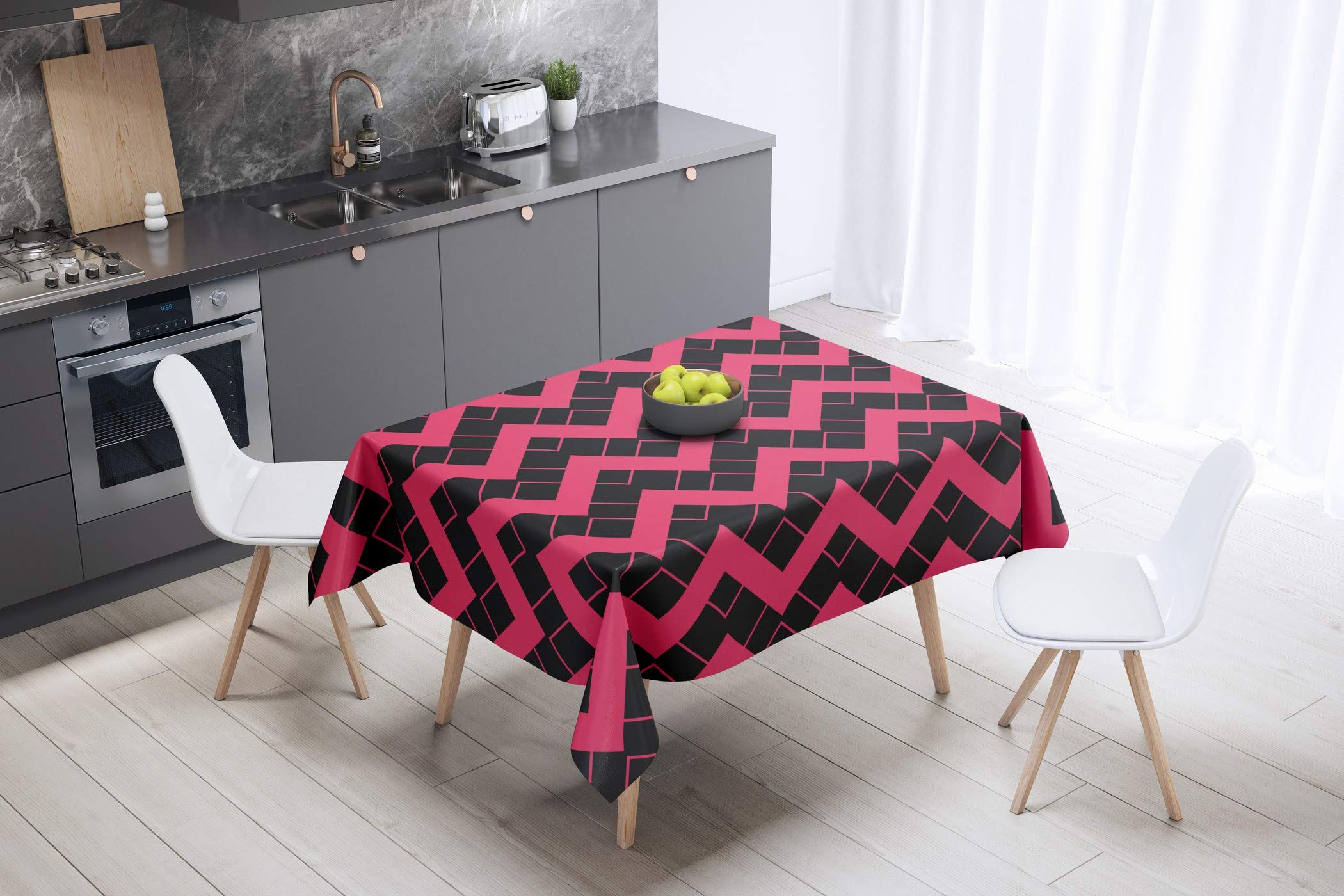 Bonamaison Decoración de Cocina, Poliéster, Antimoho, Secado rápido, Impermeable, Mantel, 140cm x 140cm - Diseñado y Fabricado en Turquía