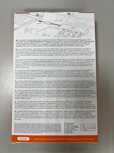Miniatura 13 de j5create USB-C Mini Dock - Hub tipo C con 2 puertos HDMI, 2X USB 3.0, Ethernet, entrega de energía 2.0 (JCD381)