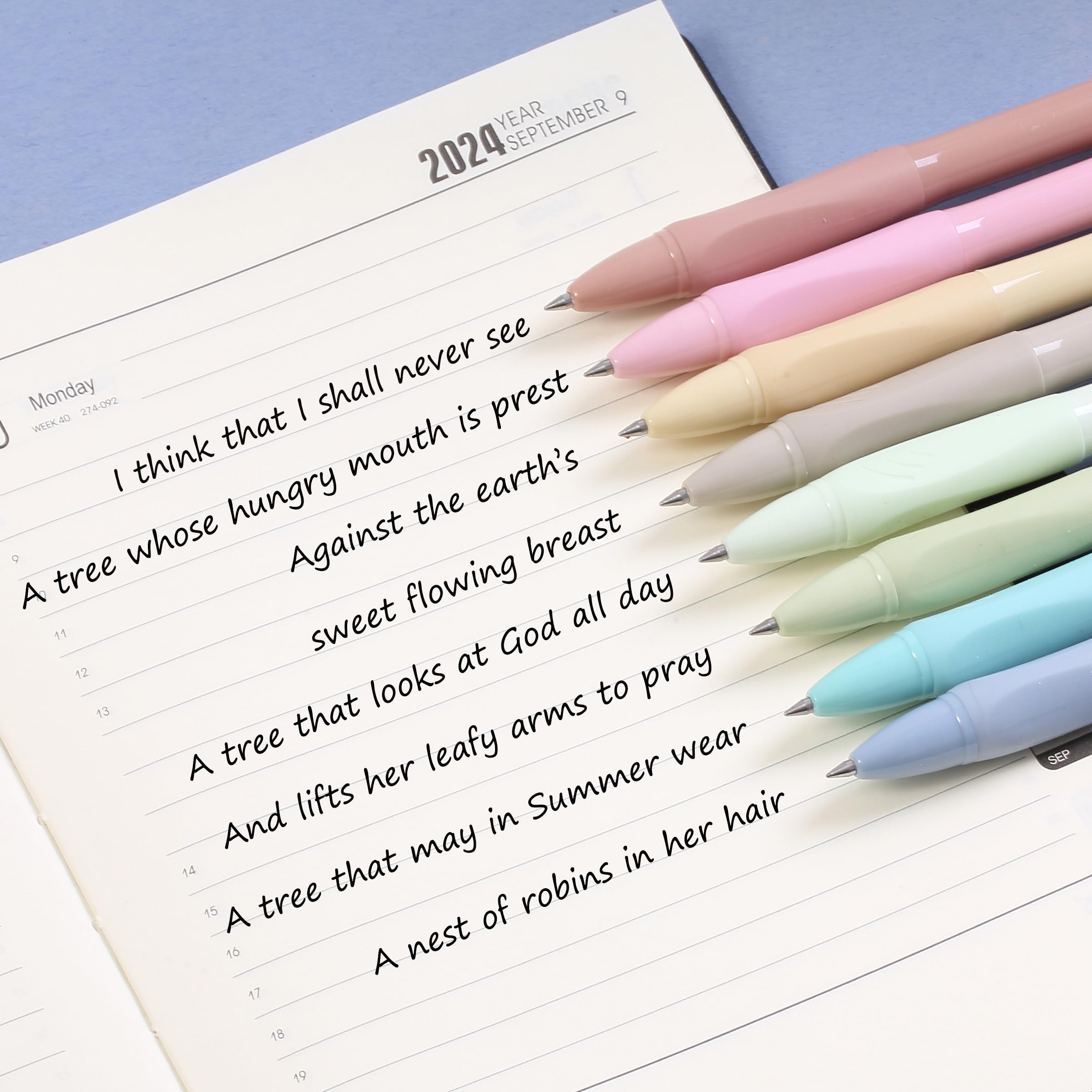 Mr Pen- Retractable Gel Pens 8 Pack Black Ink Soft Grip Soft Pastel Barrel Gel Pens Fine Point — view 7