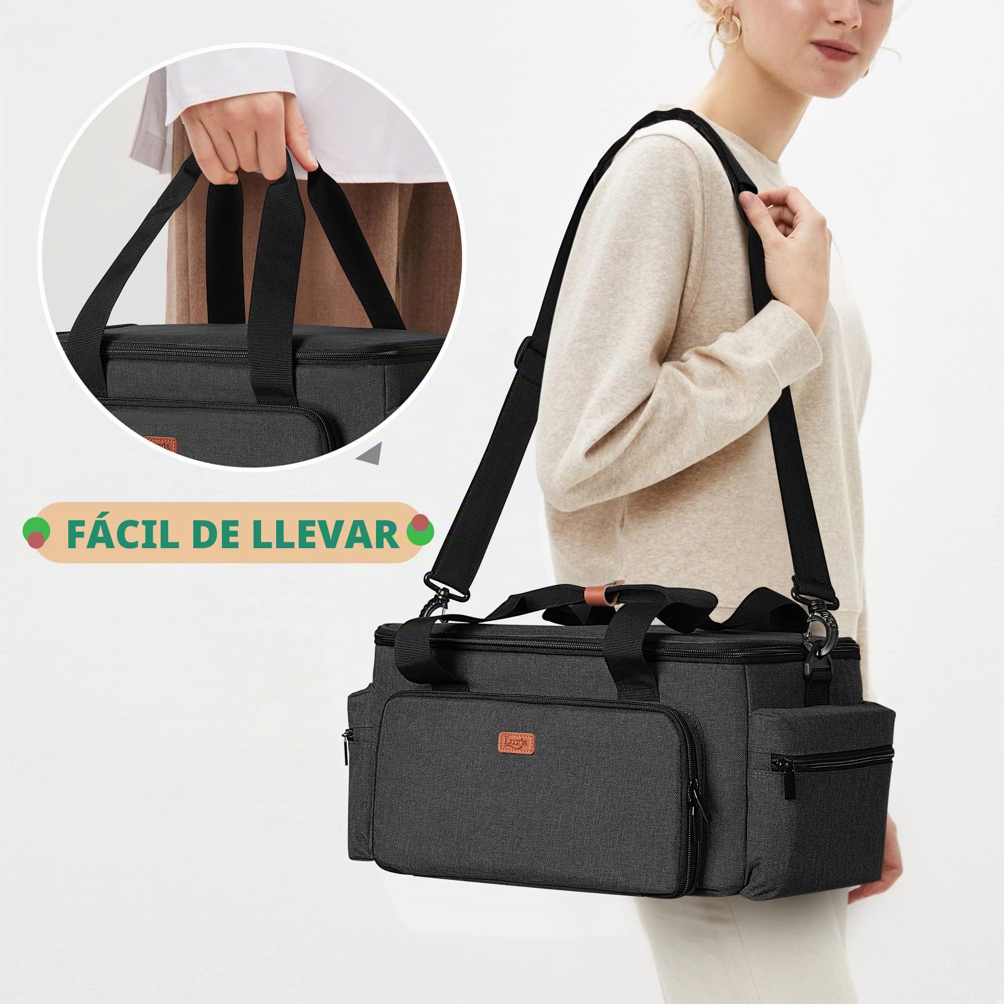 Luxja Bolsa de Manualidades de Alta Capacidad con Correa para el Hombro | Bolsa de Manualidades para Arte, álbumes de Recortes o Suministros de Costura (Solo Bolsa)