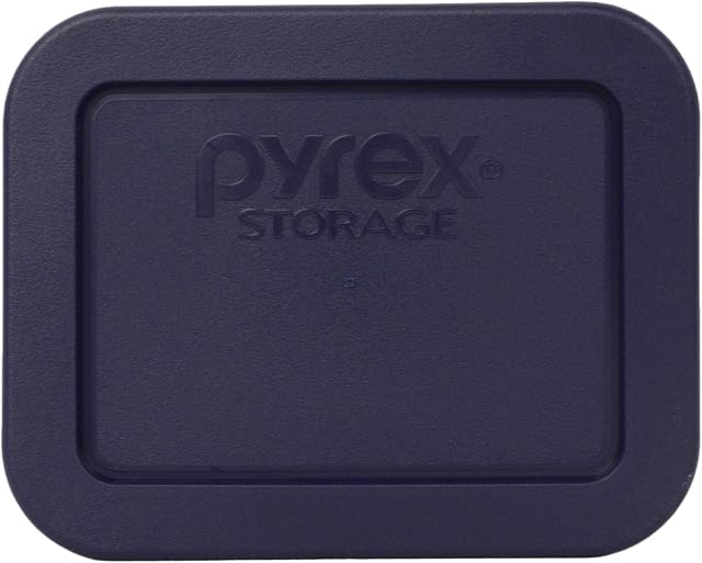 Pyrex 7213-PC 1.9 Cup Dark Blue Rectangle Plastic Food Storage Lid - 4 Pack