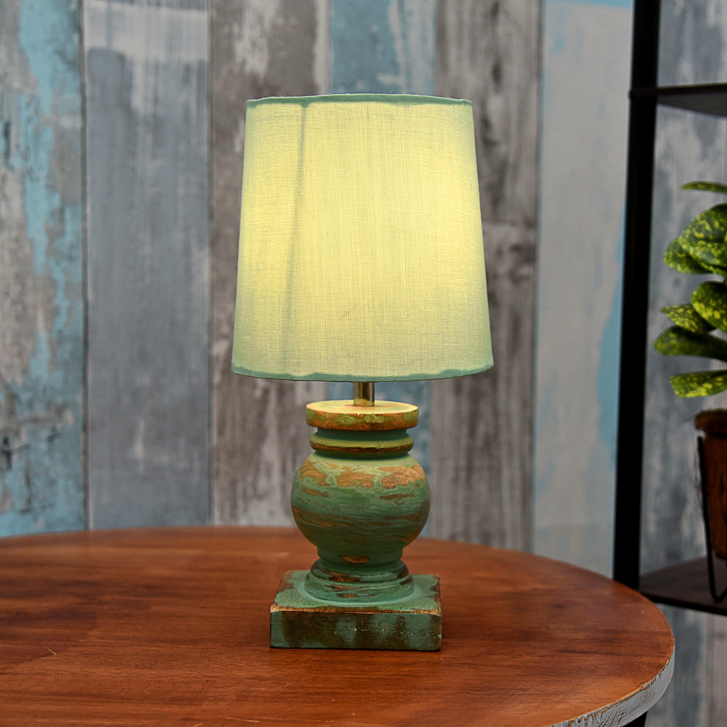 Homesake® Distress Small Table Lamp for Bedroom Living Room Simple Retro Wood Grain Farmhouse Bedside Lamps Suitable for Nightstand, Gift, Trophy, (Green) (B0D7W1RFVD) Amazon Price History, Amazon Price Tracker