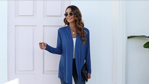 Newchoice Women's Lightweight Long Sleeve Cardigan – Open Front Duster For Spring, Summer & Fall - View #8