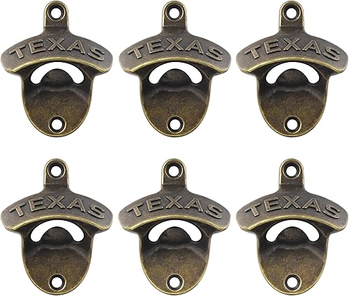 Miniatura 6 de TEXAS Abridor de botellas montado en la pared abrebotellas de cerveza abrebotellas montado en la mesa cobre antiguo (3 piezas) Cobre Antiguo,Bronce