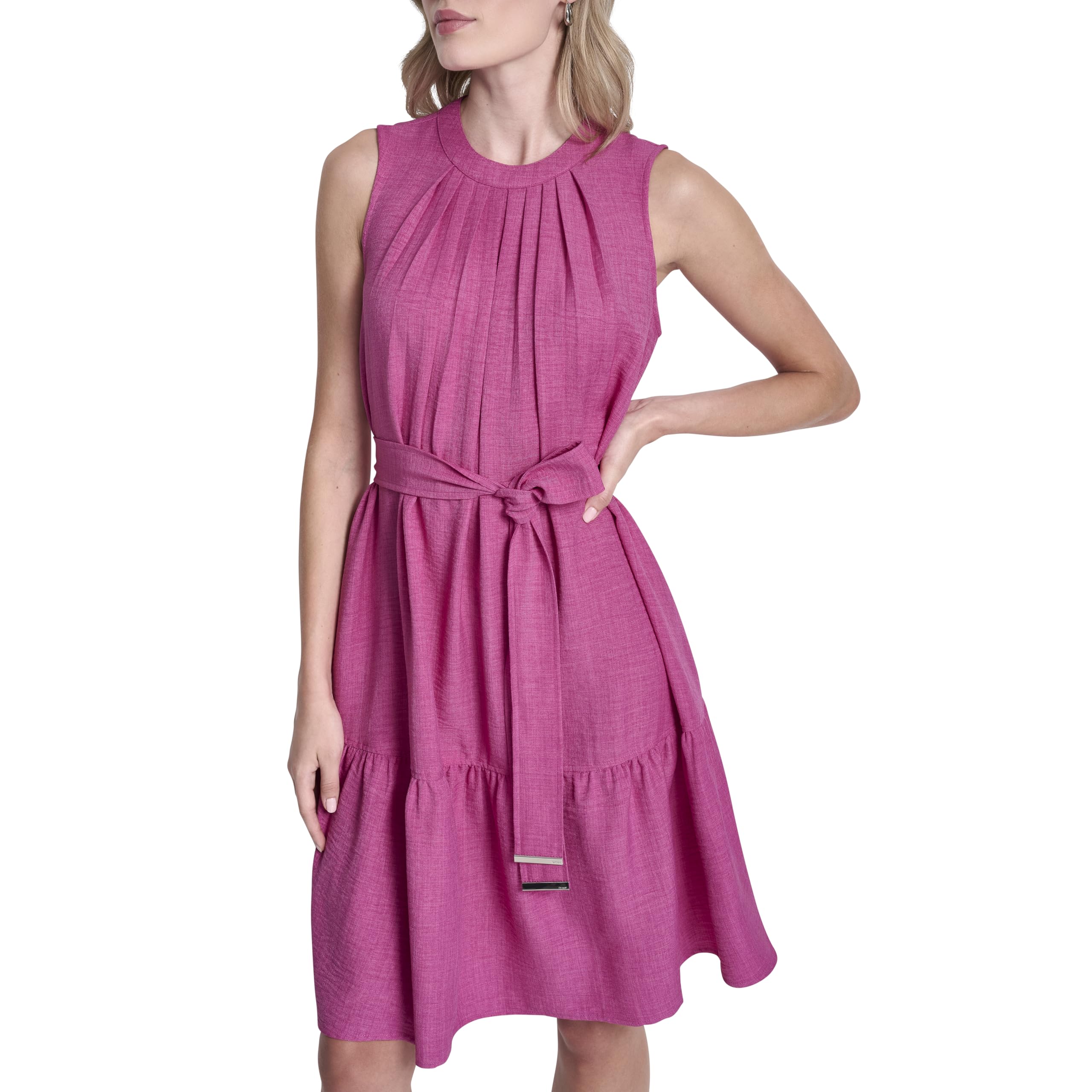 

                                                    DKNY Women's Sleeveless Jewel Neck Fit and Flare D