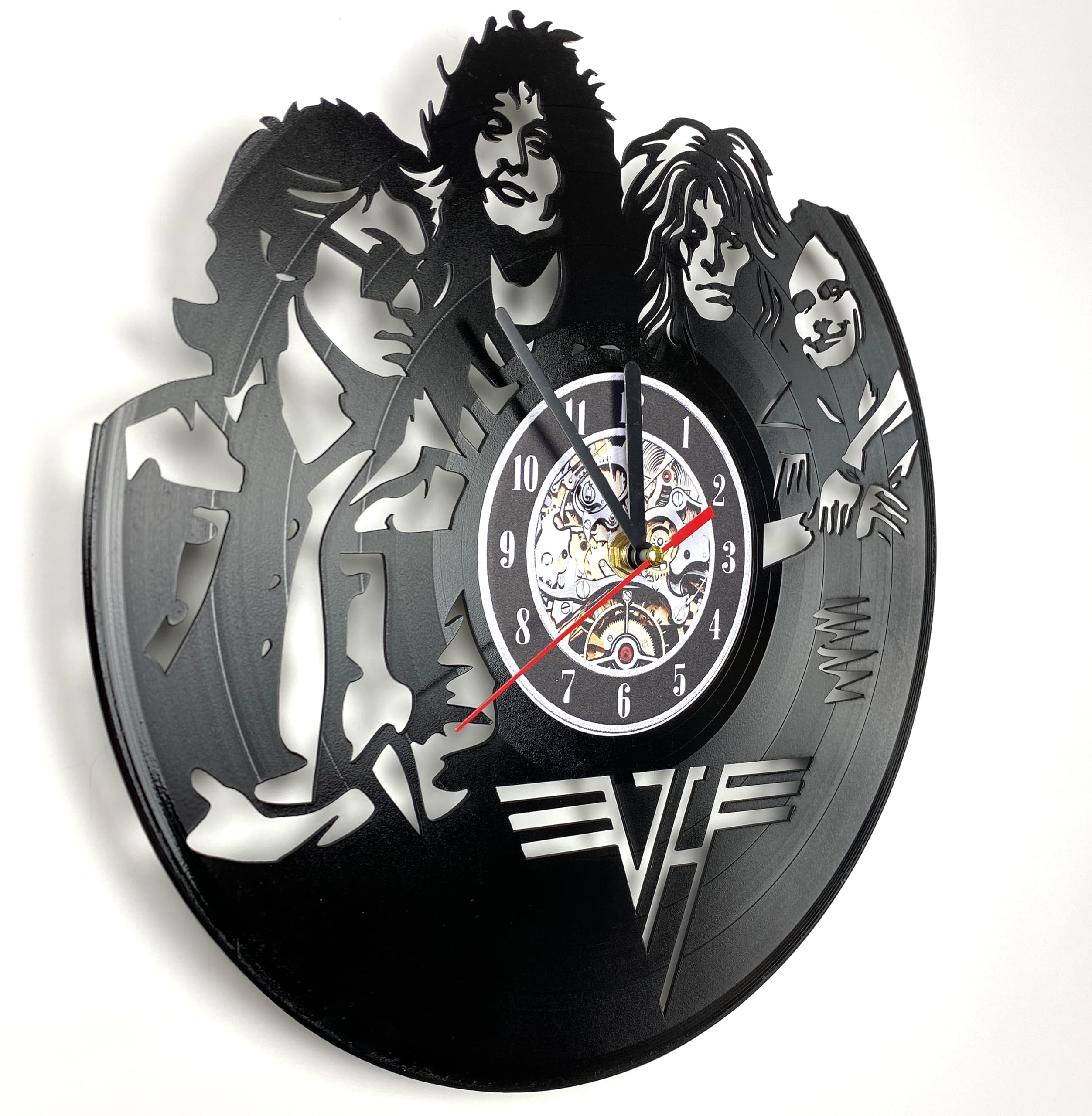 Classic Rock Vinyl Record Clock - Van.1986 Halen Band Clocks - Unique Record Wall Decor - Perfect Classic Rock Gifts