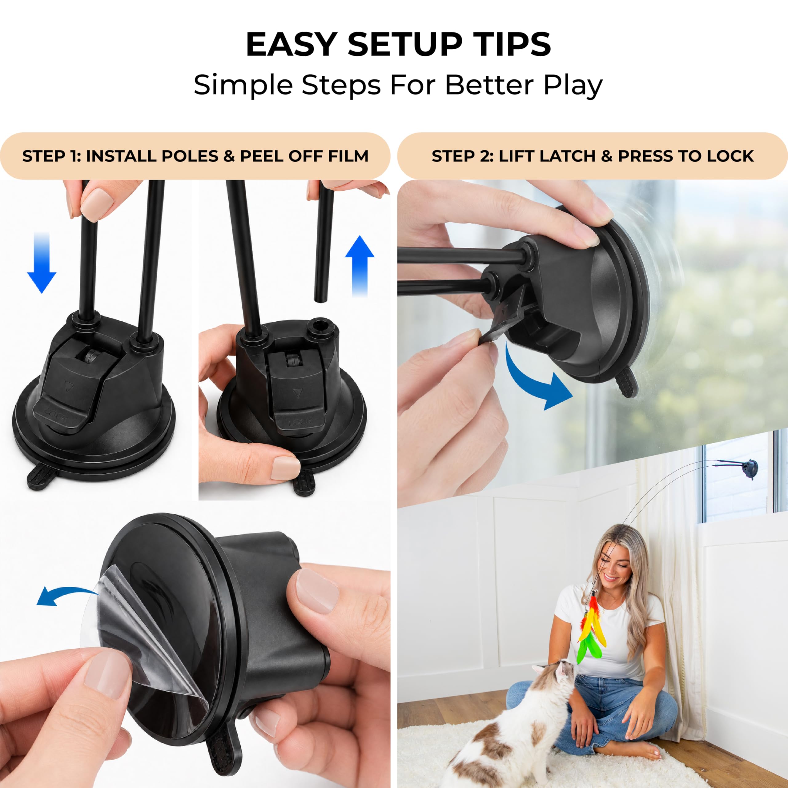 Juguete interactivo para gatos con ventosa para gatos, simulación de pájaros, juguete interactivo para gatos, simulación de pájaros, piso de gato, juguete para gatos de interior, juguete interactivo
