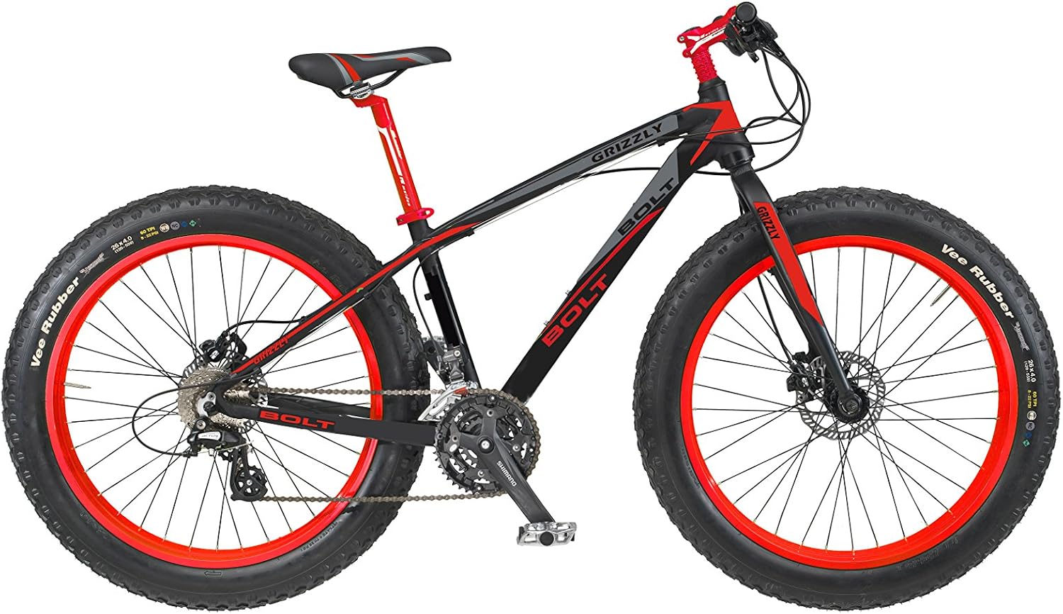 Bolt Bicicletta Fat Bike Nero/Rosso : Abbigliamento