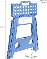 Vista 4 de Essentials 21048 Taburete plegable de 15 pulgadas, taburete plegable ancho, taburetes de plástico para adultos, taburete de jardín, taburete alto