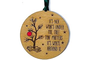 Christmas Cheer - Rustic Wooden What's Under the Tree Matters Xmas Ornament