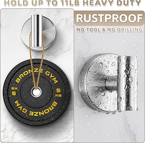 Miniatura 2 de Suction Cup Hooks for Shower - Bathroom Reusable Hooks for Towels, Robes & Loofah - No-Drill Mounting on Kitchen,Walls,Metal,Glass,Mirrors,Tile &