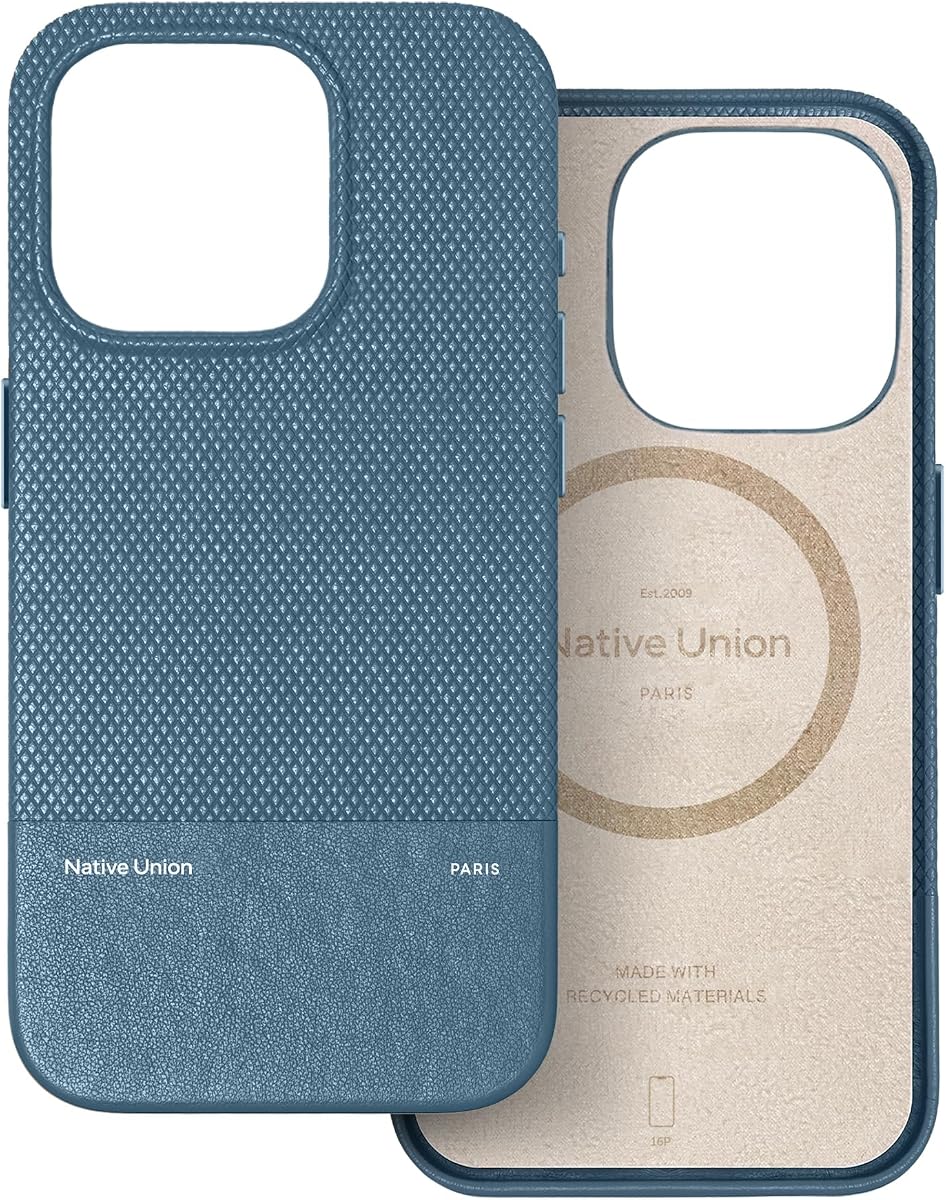 Native Union (Re Classic Case 3.0 - MagSafe compatible con imanes incorporados - Materiales resistentes y reciclados - Ultraduradero con protección contra caídas desde 6 pies / 1,8 m para iPhone 16 Pro (azul marino)