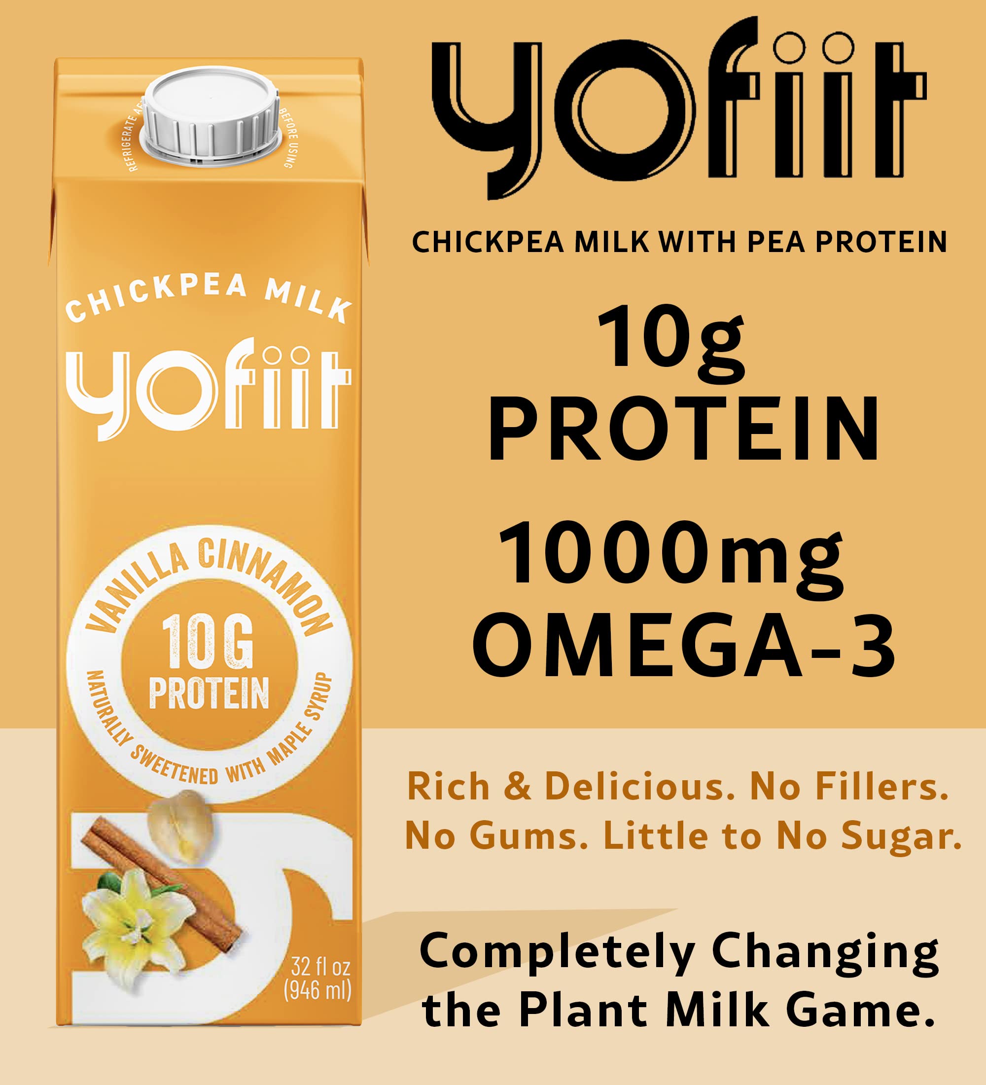 Amazon.com: Yofiit Vanilla Cinnamon Plant Based Milk with Pea