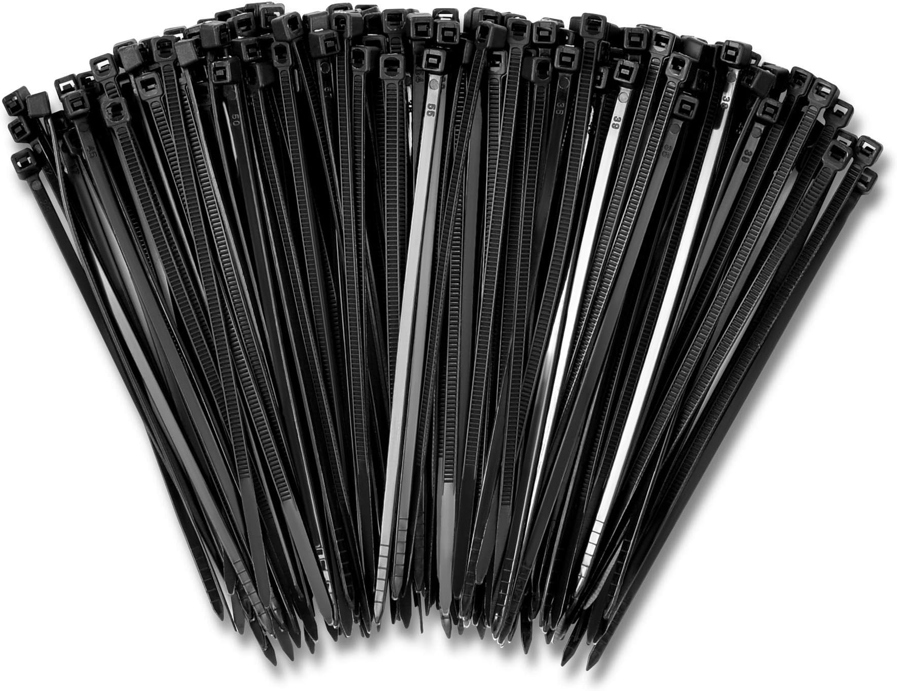 4" Black Zip Cable Ties (1000 Pack), 18lbs Tensile Strength - Heavy Duty, Self-Locking Premium Nylon Cable Wire Ties for Indoor and Outdoor by Bolt Dropper (4 inches)