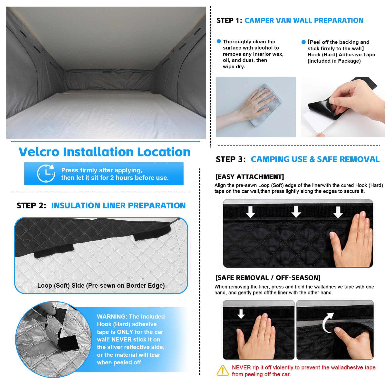 Interne Isolierung Pop Top Dachabdeckung Ersatz für VW T4, Sonnenschutz