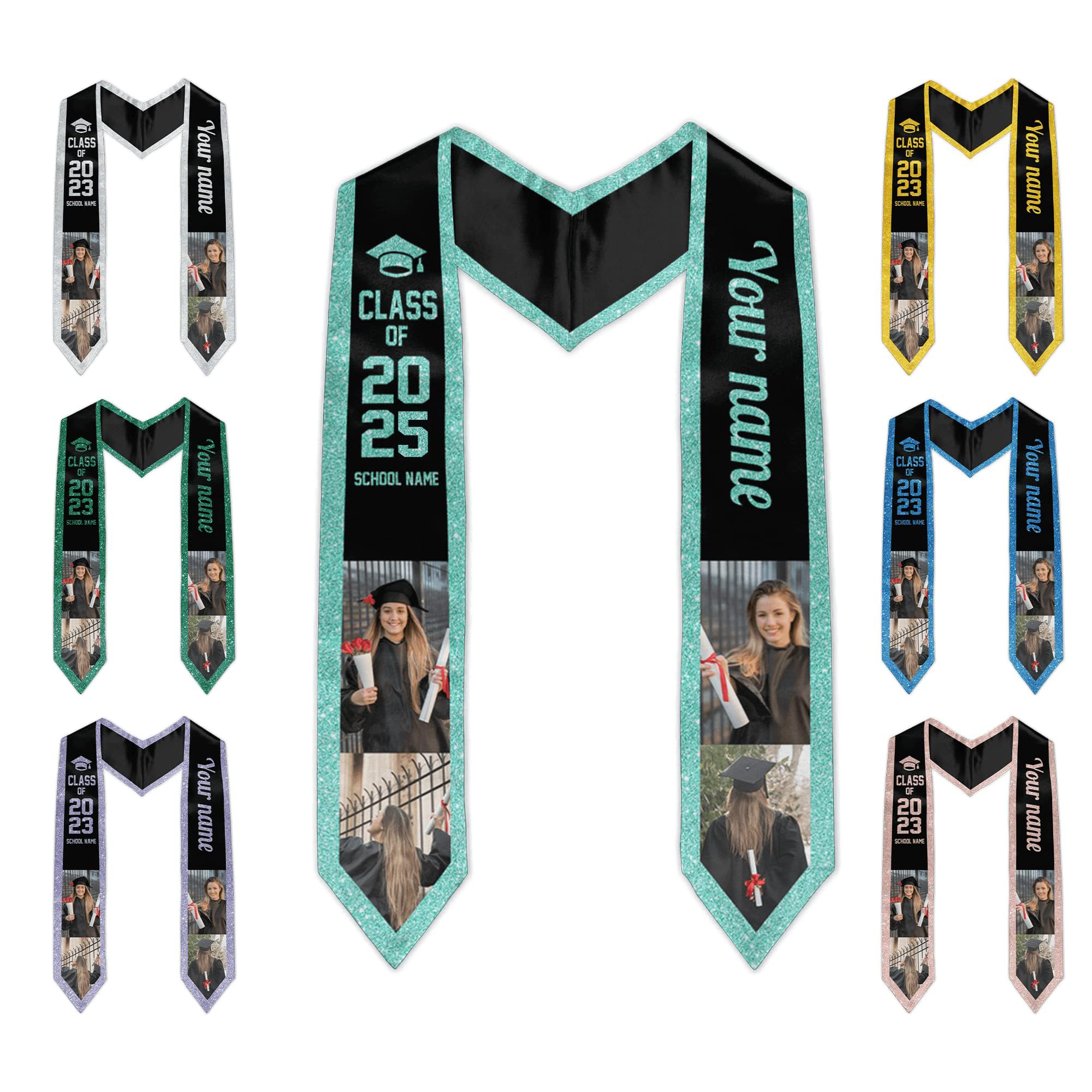 Vcmaluco Personalized Graduation 2025 Stole Sash - Class Of 2025 - Custom Name Graduation Gift