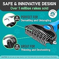 Vista 3 de Maxpower Planet Rastrillo para Perros y Cepillo de Pelo de Perro - Remueve Suavemente el Subpelo Suelto, Nudos y Enredos - Herramienta de Deslanado