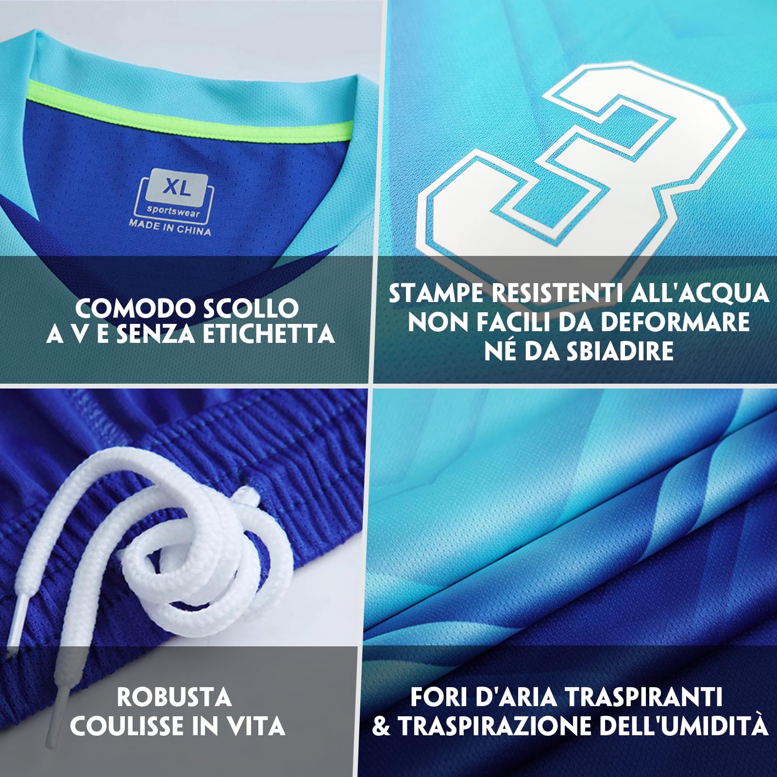 LAIFU Maglia Calcio Personalizzabile con Nome Numero Logo Maglia da Calcio A Manica Corta Pantaloncini da Calcio e Calzini da Calcio Donna Bambini Giovani Adulto