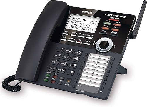 Miniatura 3 de VTech CM18445 - Consola principal - DECT 6.0 4 líneas expandible para pequeñas empresas, teléfono de oficina con sistema de contestador