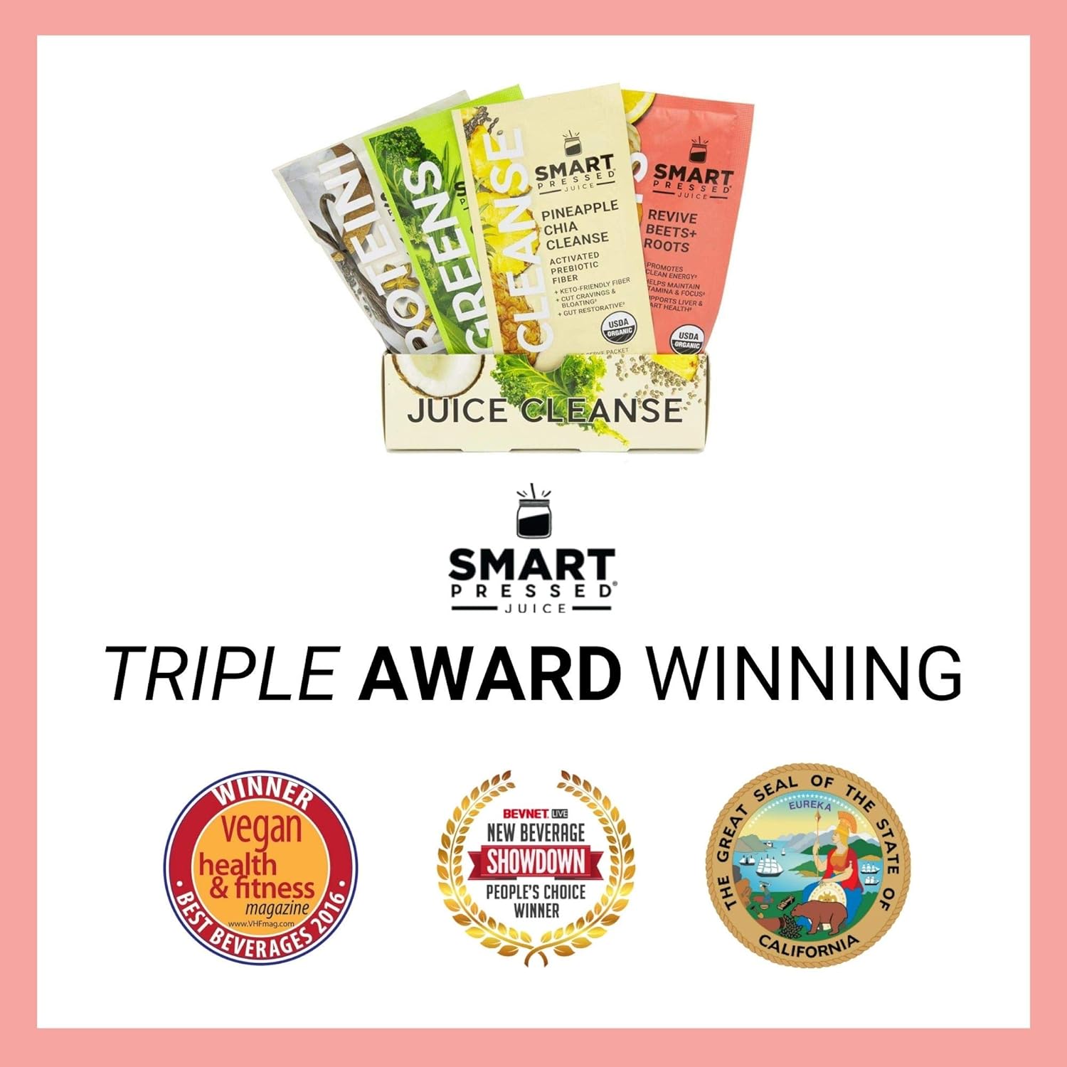 Smart Pressed Juice Revive Beets & Roots | Healthy Pre-Workout Substitute & Energy Boost with Nitric Oxide | Turmeric, Ginger, Carrots, Rhodiola, Lemon & Kale | USDA Organic & Made in the USA