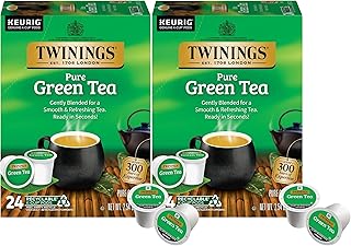 Twinings Pure Green Tea K-Cup Pods for Keurig, 24 Count (Pack of 2), Smooth Flavour, Enticing Aroma, Caffeinated, Enjoy Hot or Iced