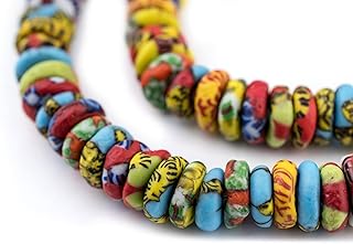 The Bead Chest Cape Coast Fused Rondelle Recycled Glass Beads (11mm)