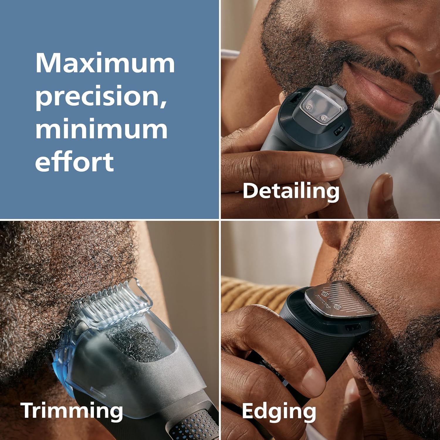 Philips Norelco Beard Trimmer 5000 Series, Men's Face Trimmer, 100% Waterproof BeardSense Tech, Precision Trimmer with Fading Combs, Self-Sharpening Blades, Hair Collector & Charging Stand, BT5785/40 - Image 2