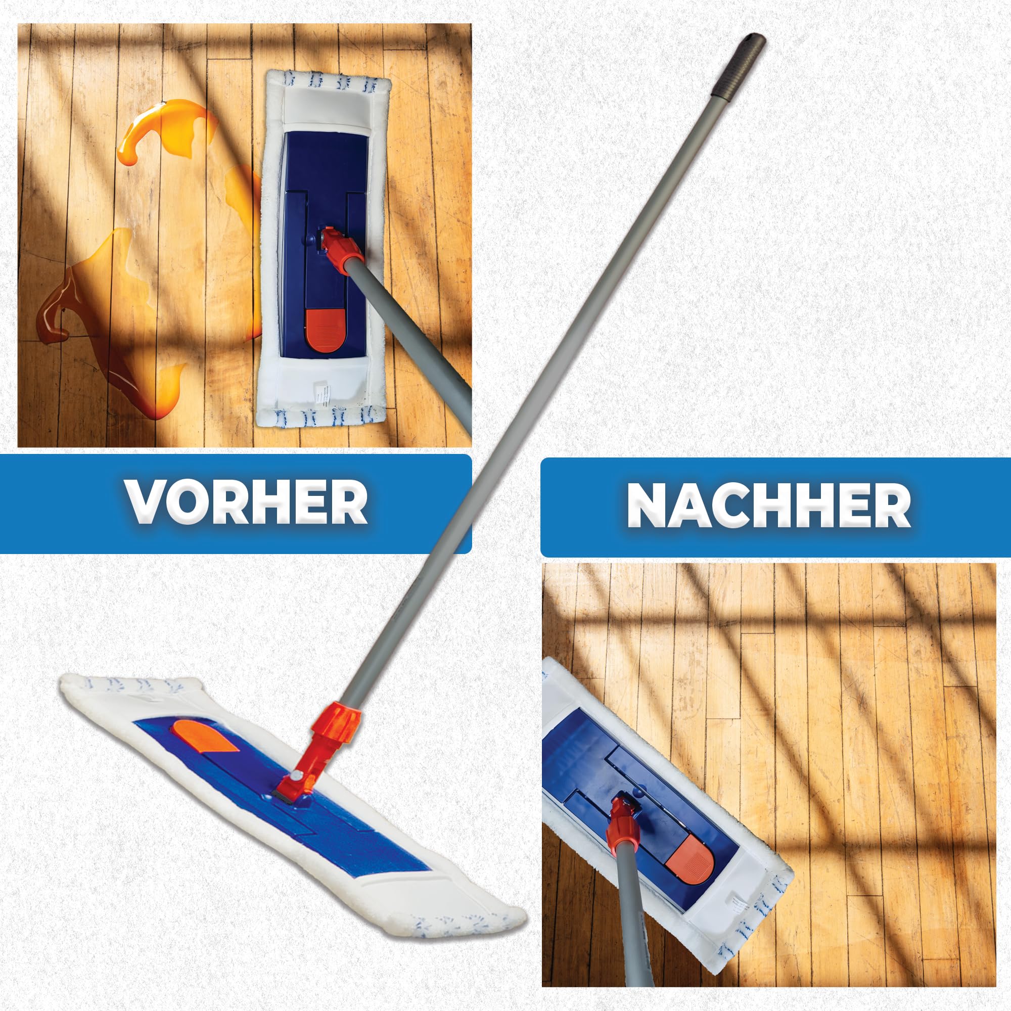 10x Profi Microfaser-Möppe für Gewerbetreibende - Wischmöppe für 50cm Mopphalter - Wischbezüge mit Abrasivstreifen - Professionelle Taschenbezüge - auch als 100er-Pack wählbar