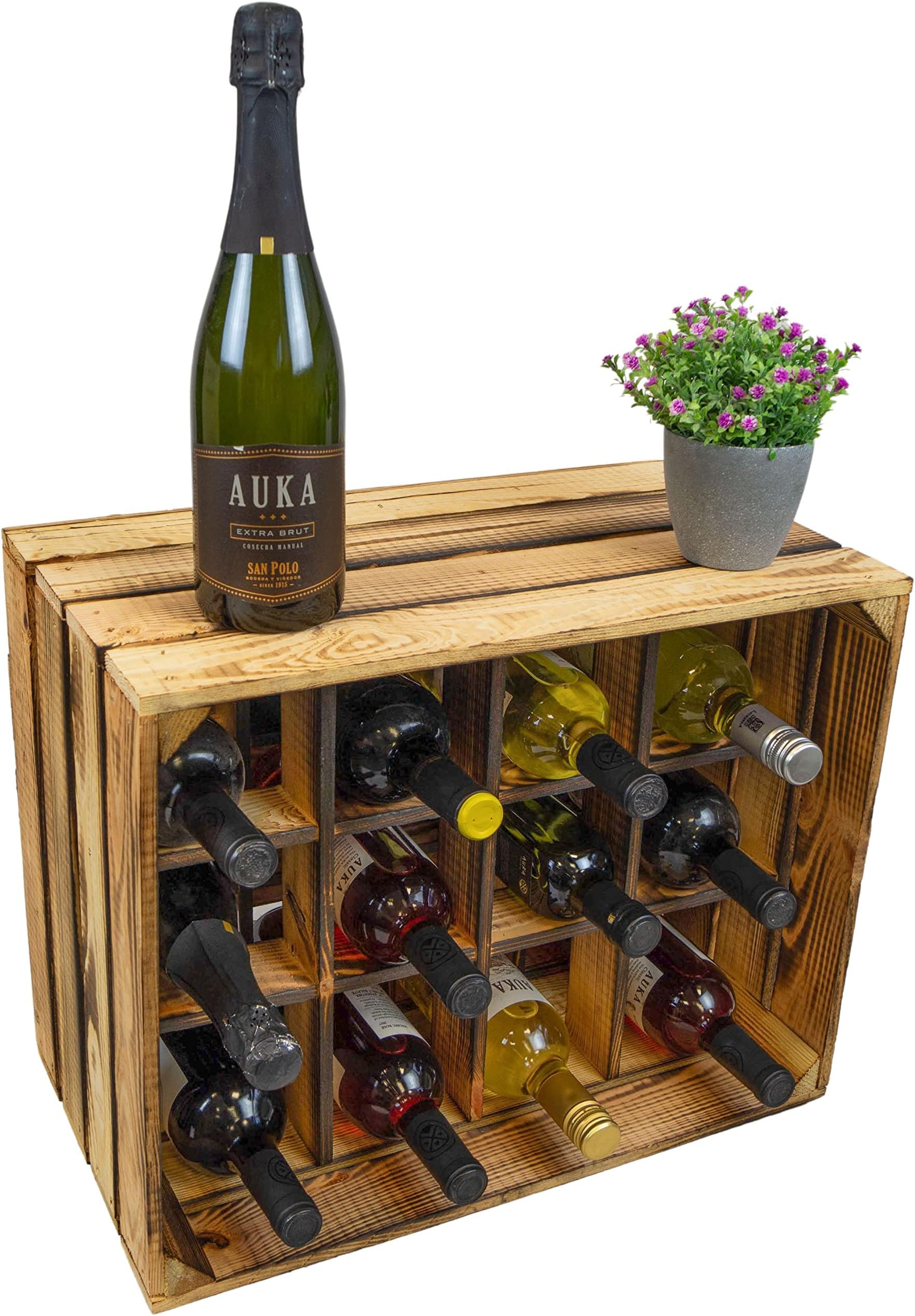 Casier à Vin Kistenkolli Altes Land Pour 16 Bouteilles - Rangement Blanc/Écru 40x40x27cm