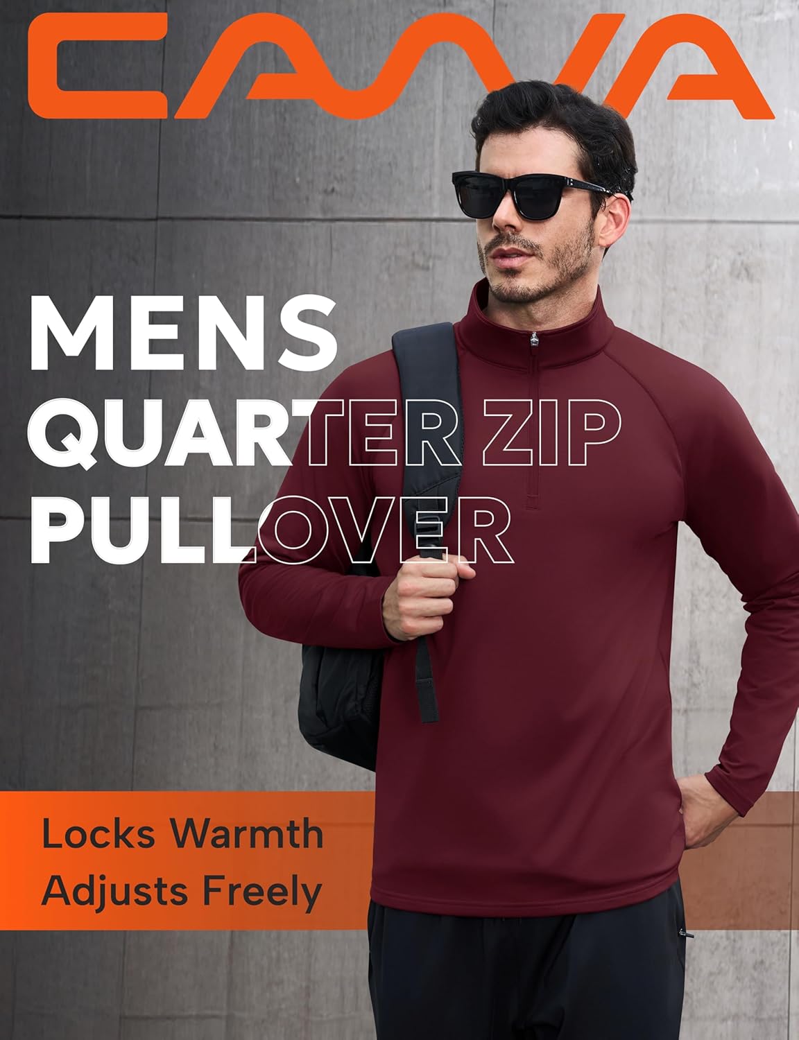Cavva Mens Quarter Zip Pullover Thermal Fleece Lined Sweatshirts Long Sleeve 1/4 Zipper Athletic Winter Shirt - Image 2