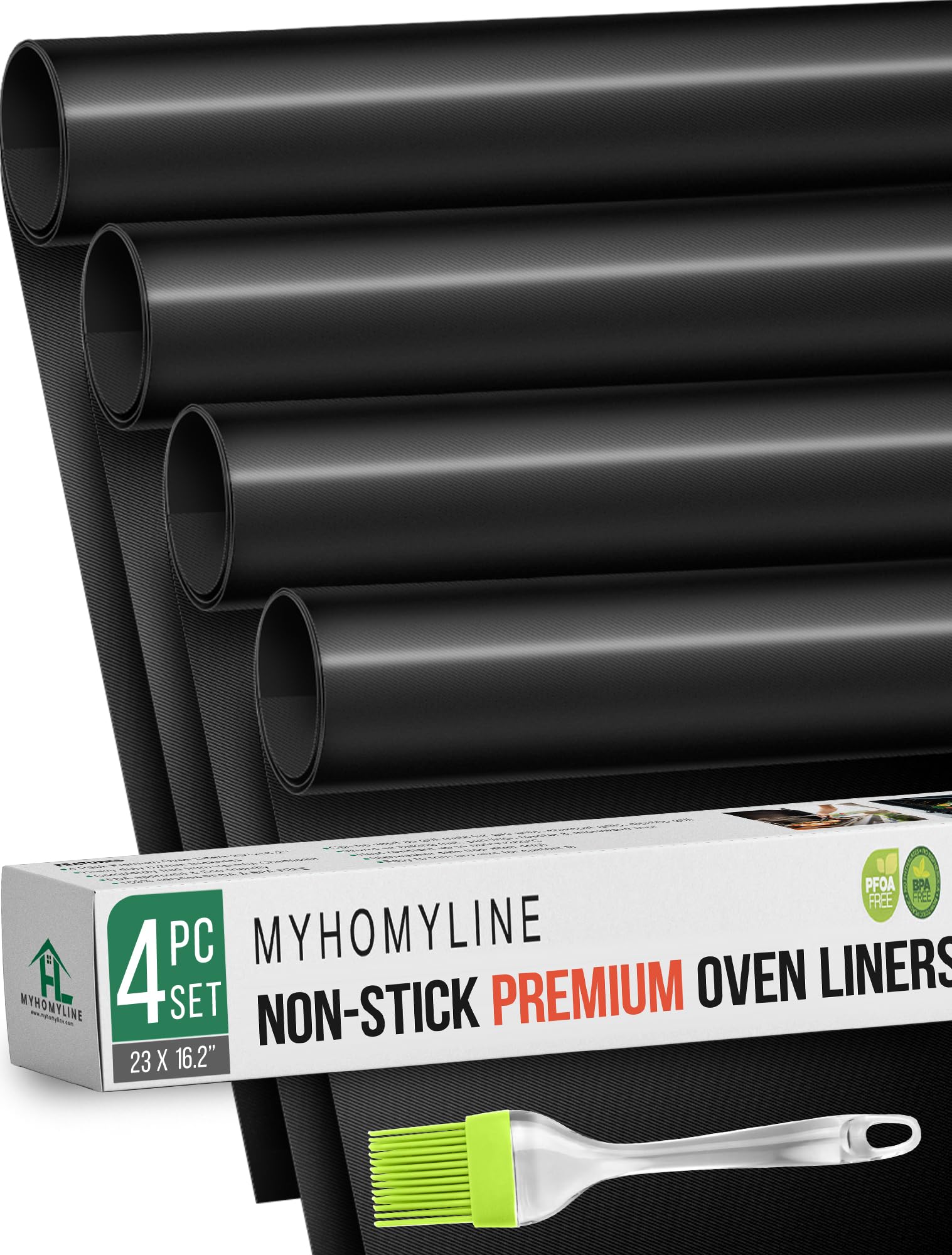 Oven Liners for Bottom Rack of Gas Electric Oven - 4X Non-Stick Teflon Oven Liners - Heavy Duty Reusable Oven Floor Protector Liner (4, 60 * 41cm)