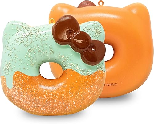 Hamee Hello Kitty - Lindo llavero de juguete blando con forma de dona esmaltada para recuerdos de fiesta, bola de estrés, regalos de cumpleaños,